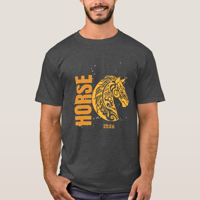 Year of the Horse 2026 yellow T-Shirt (Front)