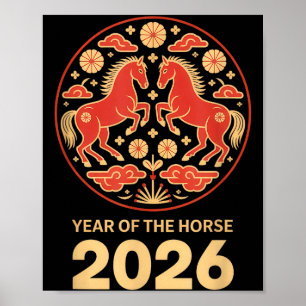 Year-of The-horse Chinese New Year 2026 Zodiac Hor Poster