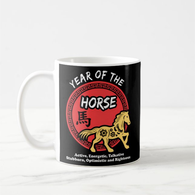 Year Of The Horse Chinese Zodiac Lunar New Year Coffee Mug (Left)