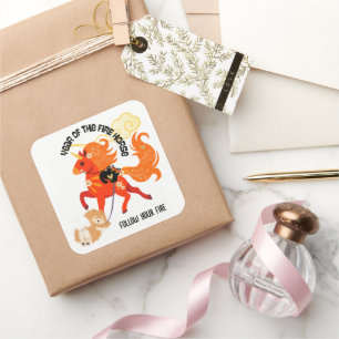 YEAR OF THE HORSE Chow Square Sticker