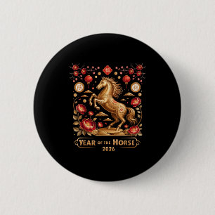 Year Of The Horse Happy New Year 2026 Button