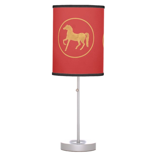 Year of the Horse Table Lamp Shade, Red (Front)