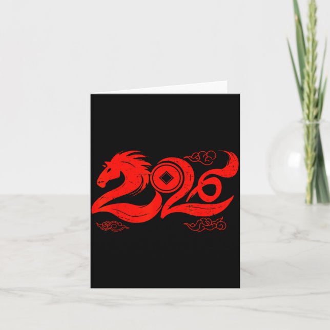 Year Of The Horse Zodiac Happy Chinese Lunar New Y Card (Front)