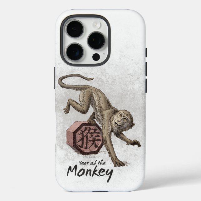 Year of the Monkey Chinese Zodiac Art  Case-Mate iPhone Case (Back)