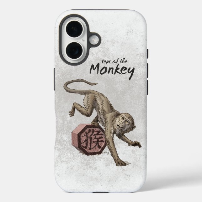 Year of the Monkey Chinese Zodiac Art Case-Mate iPhone Case (Back)