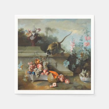 Year Of The Monkey Fruits Flowers Art Paper Napkin by 2016_Year_of_Monkey at Zazzle