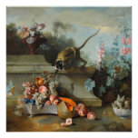 Year Of The Monkey Fruits Flowers Fine Art Squarep Poster at Zazzle