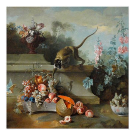 Year Of The Monkey Fruits Flowers Fine Art Squarep Poster
