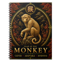 Year of the Monkey  Luxury Chinese Zodiac Notebook
