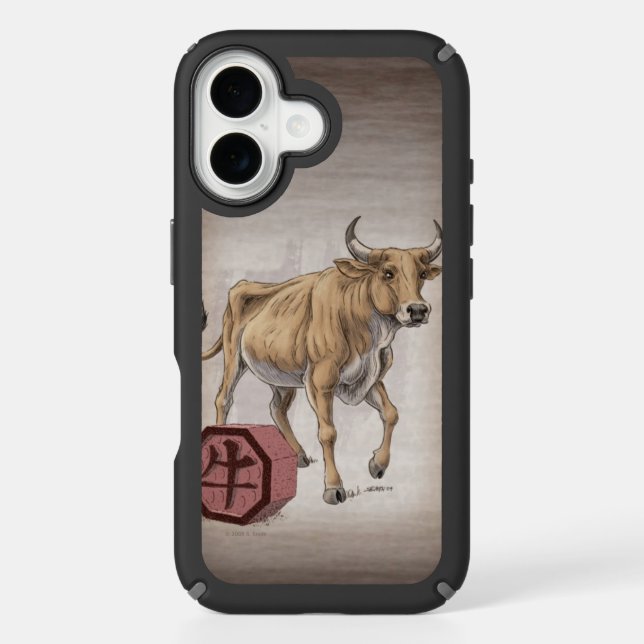Year of the Ox Chinese Zodiac Art iPhone Case (Front)