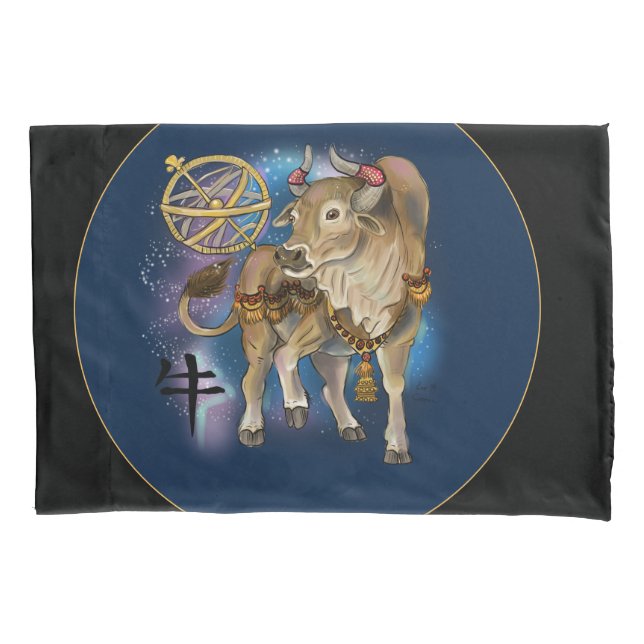 Year of the Ox Chinese Zodiac Pillow Case (Front)