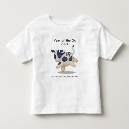 Year of the Ox Cute Zodiac Animal 2021 Keepsake Toddler T_shirt