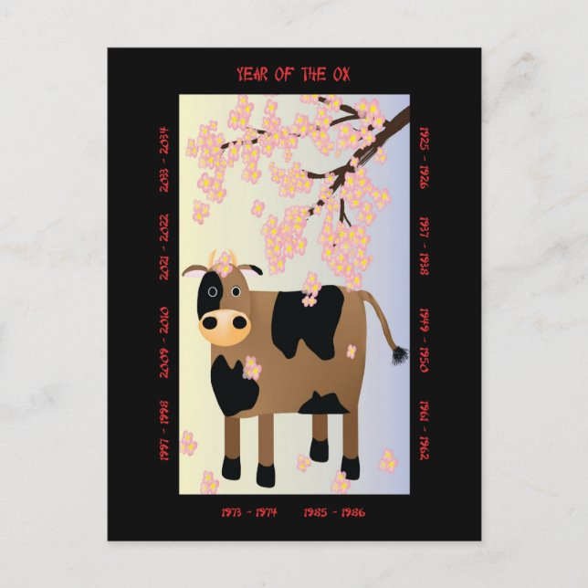 Year of the Ox Holiday Postcard (Front)