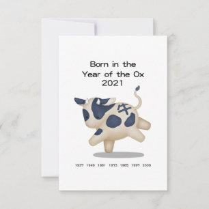 Year of the Ox Personalized Baby Announcement