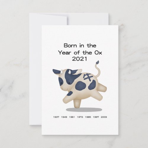 Year of the Ox Personalized Baby Announcement