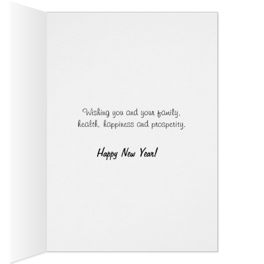 Year of the Pig 2019 - Black & White New Year Card (Inside (Right))