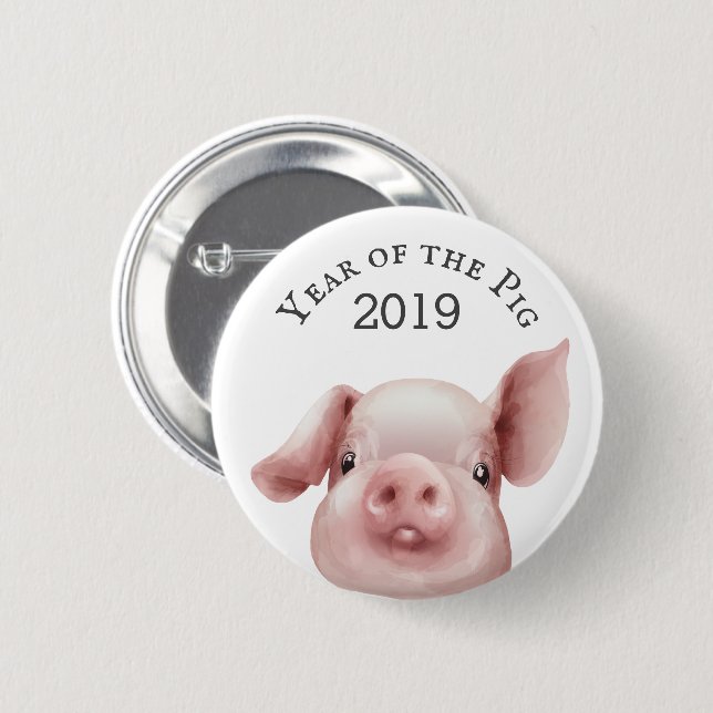 Year of the Pig 2019 Button (Front & Back)