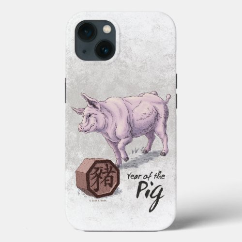 Year of the Pig Boar Chinese Zodiac Art iPhone 13 Case