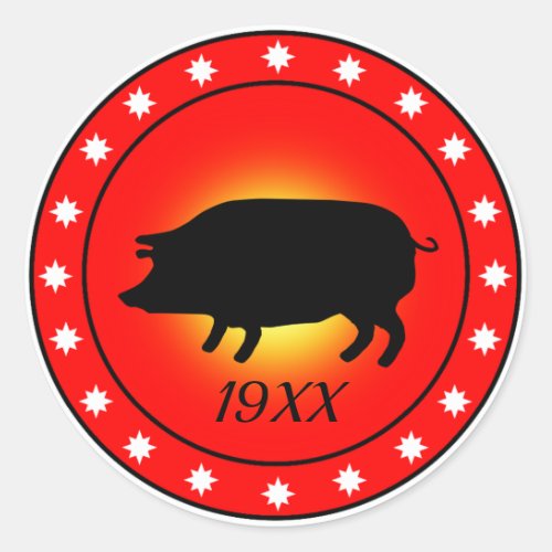 Year of the Pig Classic Round Sticker