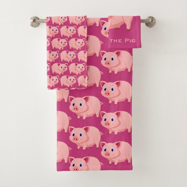 Year of the Pig Design Bath Towel Set