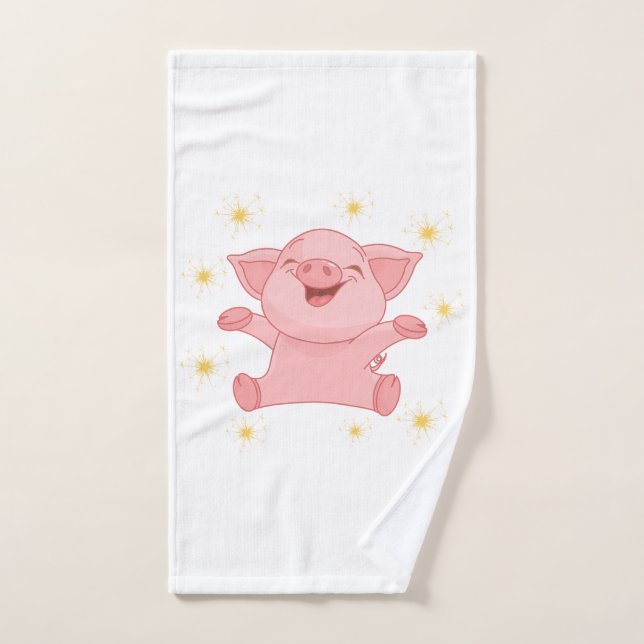 Year of the Pig sparkles Bath Towel Set (Hand Towel)