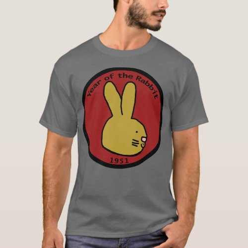 Year of the Rabbit 1951 Bunny Portrait T_Shirt