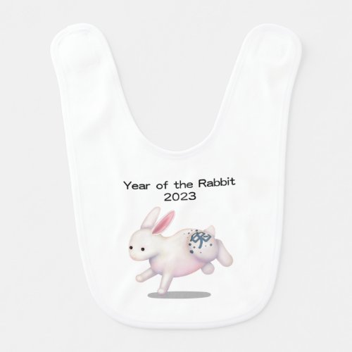 Year of the Rabbit 2023 Zodiac Sign Keepsake Baby Bib