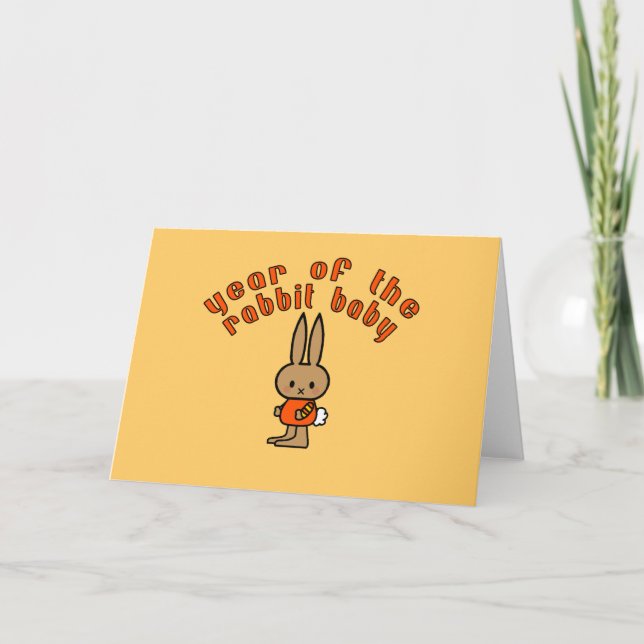 Year of the Rabbit Baby Custom Gifts Holiday Card (Front)