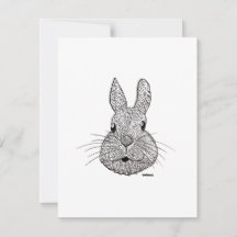 Year of the Rabbit, Bunny, Cute Flat Card