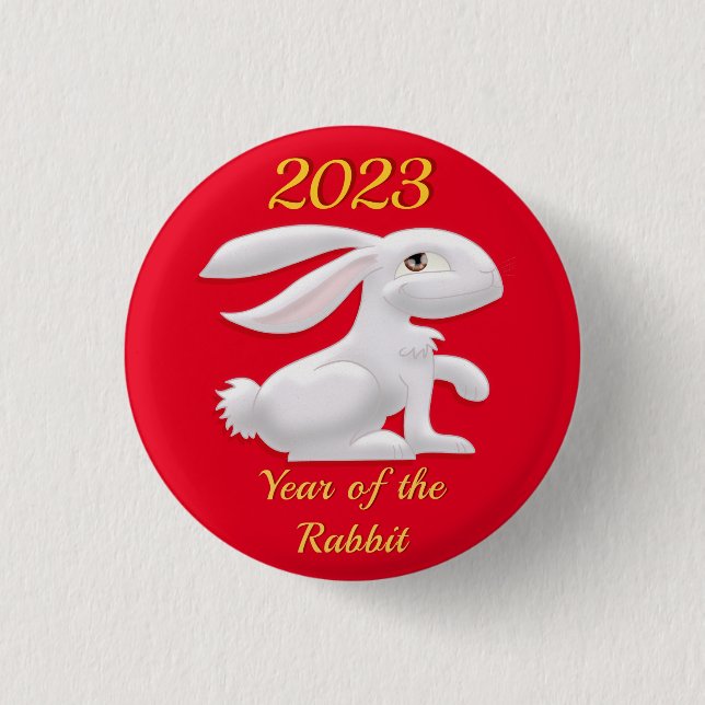 Year of the Rabbit Button (Front)