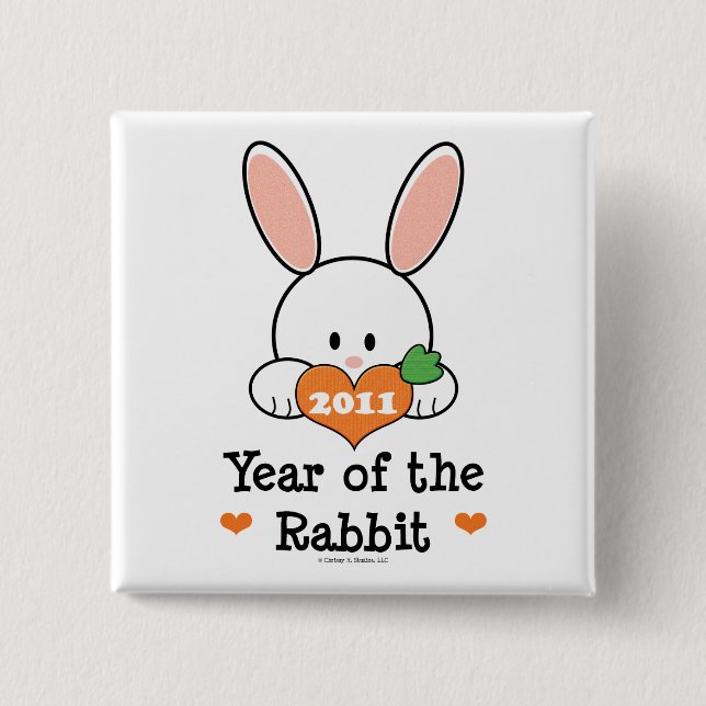 Year of the Rabbit Chinese New Year Button (Front)
