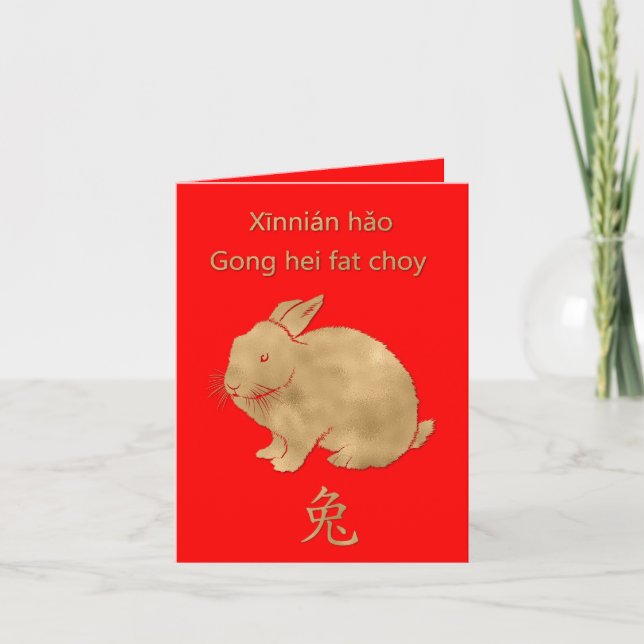 Year of the Rabbit Chinese New Year Greeting Card (Front)