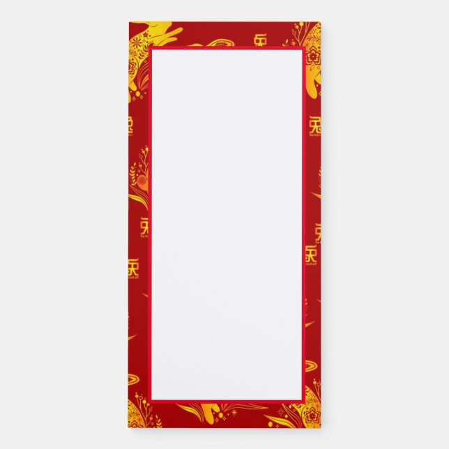 Year of the Rabbit Chinese New Year Zodiac  Magnetic Notepad (Front)