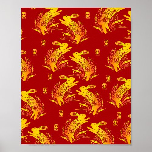 Year of the Rabbit Chinese New Year Zodiac  Poster