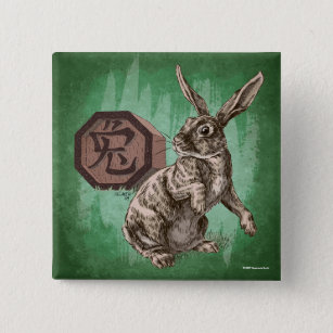 Year of the Rabbit Chinese Zodiac Art Button