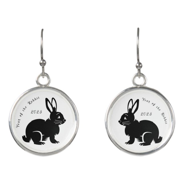 YEAR OF THE RABBIT DANGLE EARRINGS (Front)
