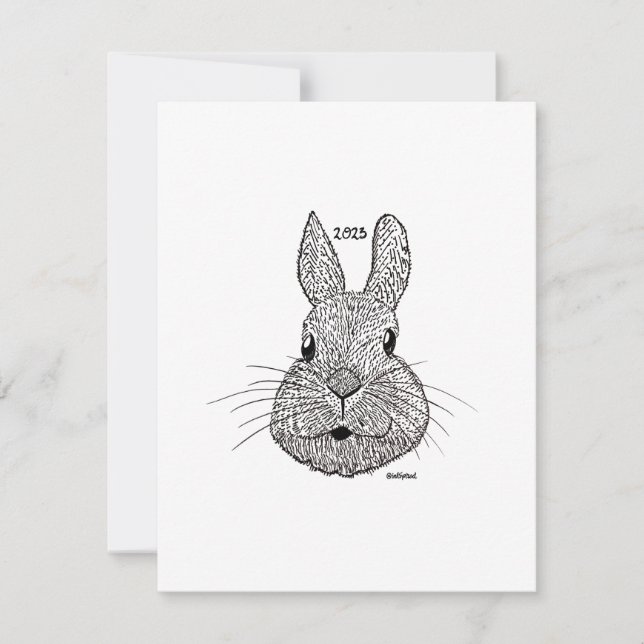 Year of the Rabbit, New Year Card, Flat Card (Front)