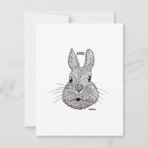 Year of the Rabbit, New Year Card, Flat Card