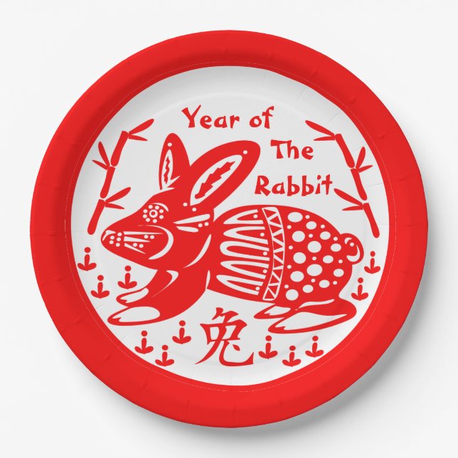 Year of the Rabbit Paper Plates (Front)