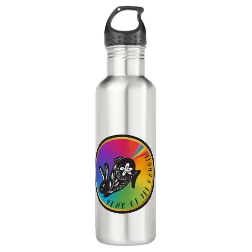 Year of the rabbit stainless steel water bottle