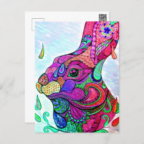 YEAR OF THE RABBIT ZODIAC   Colorbook Postcard