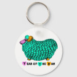 Year Of The Ram Sheep Or Goat Green Keychain at Zazzle