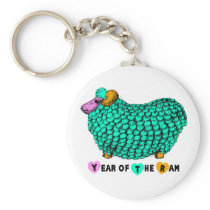 Year of the Ram Sheep or Goat green Keychain