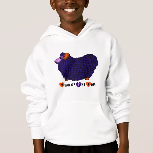 Year of the Ram Sheep or Goat Purple Kids Tee (Front)