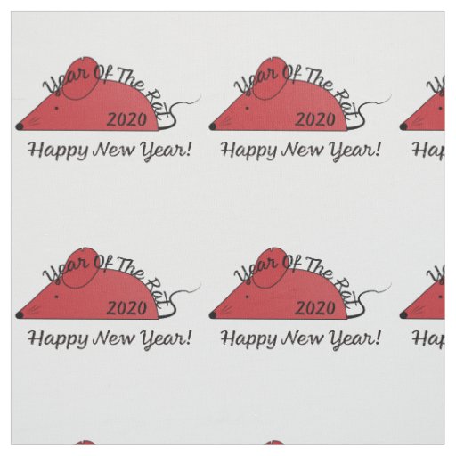 Year of the Rat 2020 Happy New Year Fabric