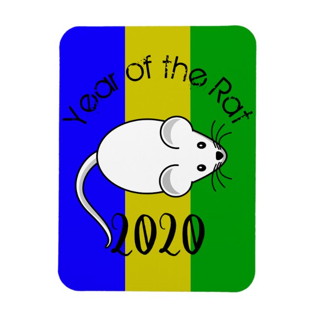 Year of the Rat 2020 Mouse with Text Magnet (Vertical)