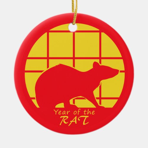 Year of the Rat Ceramic Ornament