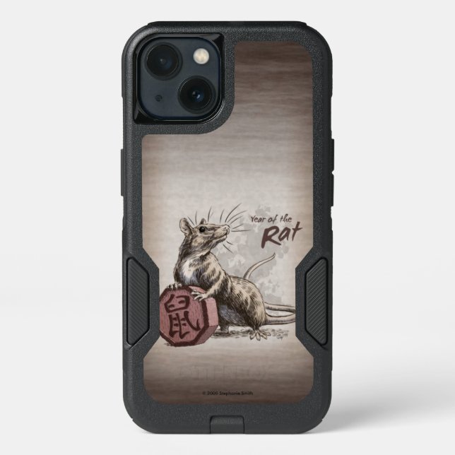 Year of the Rat Chinese Zodiac Animal Art Otterbox iPhone Case (Back)