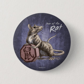 Year of the Rat Chinese Zodiac Art Button