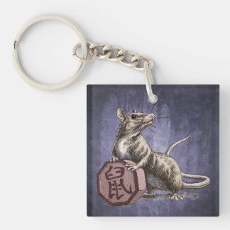 Year of the Rat Chinese Zodiac Art Keychain